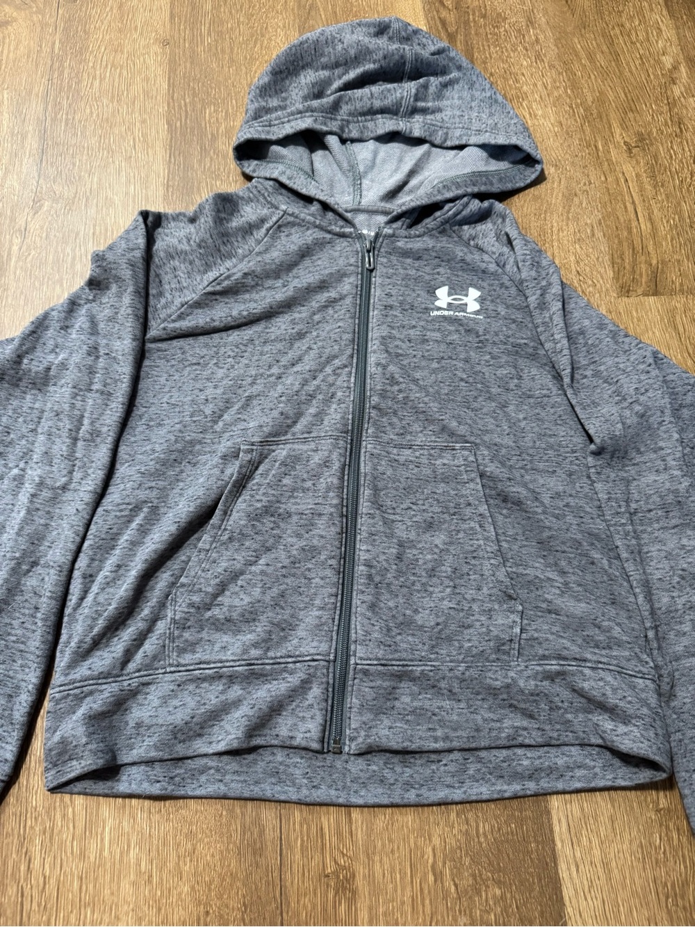 Under Armour Zip Up Hoodie Grey Heathered Size Medium